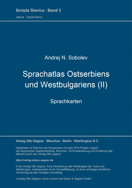 Book cover of: Sprachatlas Ostserbiens und Westbulgariens (II)