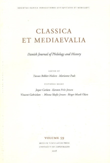Book cover of: Classica et Mediaevalia. By: Catalin Anghelina