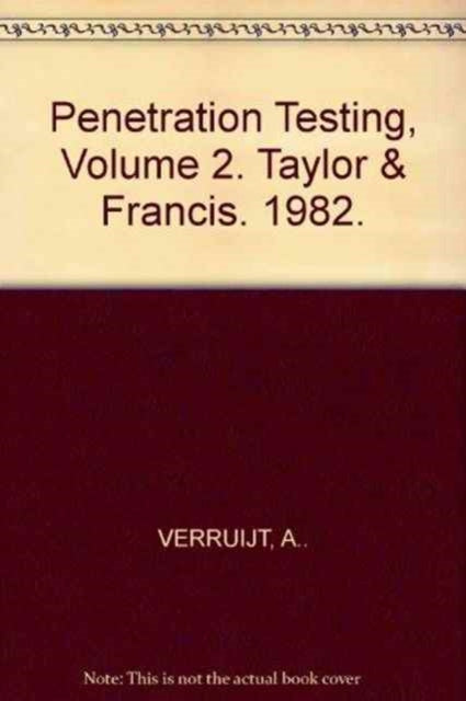 Book cover of: Penetration Testing, Volume 2. By: Verruijt