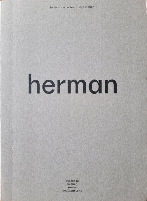 Book cover of: herman de vries - publisher. By: Geerts RHIJN