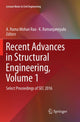Book cover of: Recent Advances in Structural Engineering, Volume 1. By: A. Rama Mohan Rao