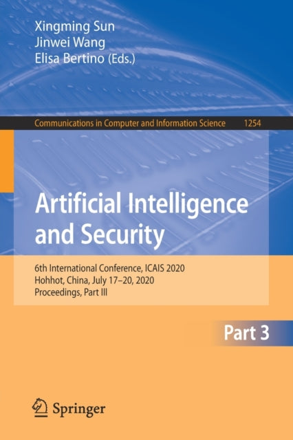 Book cover of: Artificial Intelligence and Security. By: Xingming Sun