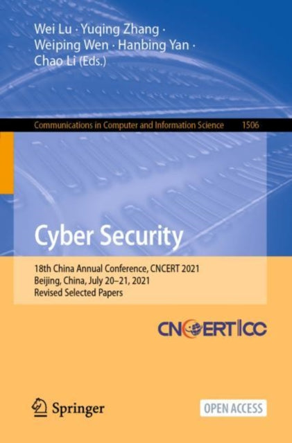 Book cover of: Cyber Security. By: Wei Lu