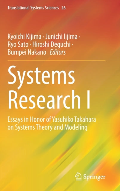 Book cover of: Systems Research I. By: Kyoichi Kijima
