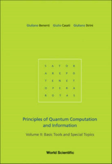 Book cover of: Principles Of Quantum Computation And Information - Volume Ii: Basic Tools And Special Topics. By: Giuliano Benenti