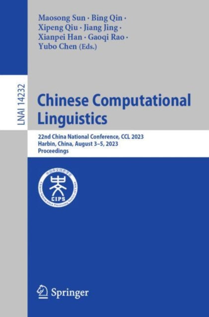 Book cover of: Chinese Computational Linguistics. By: Maosong Sun