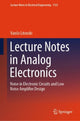 Book cover of: Lecture Notes in Analog Electronics. By: Vančo Litovski