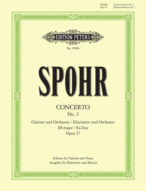 Book cover of: Clarinet Concerto No. 2 in E flat minor Op.57