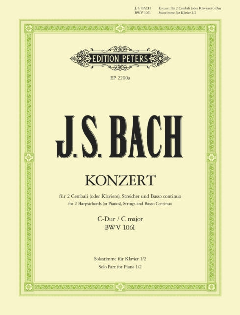Book cover of: Double Concerto in C BWV 1061
