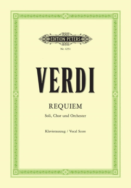 Book cover of: Requiem (Vocal Score). By: Giuseppe Verdi