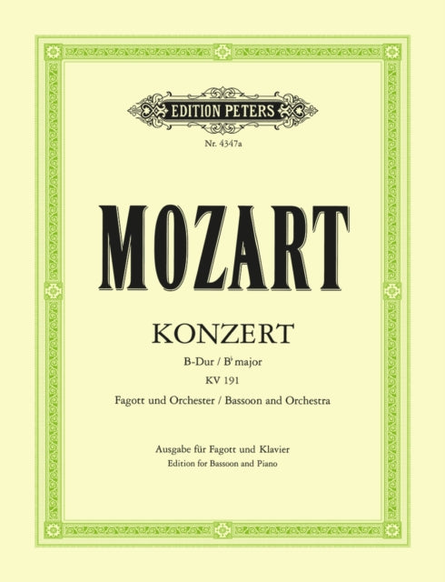 Book cover of: Concerto No. 1 in B flat K191