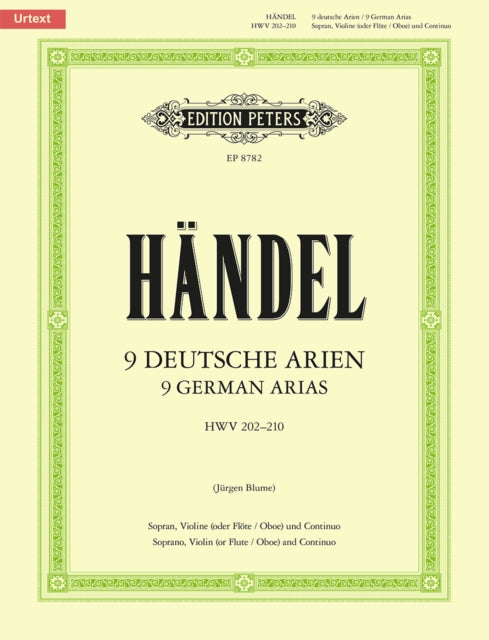 Book cover of: 9 German Arias HWV 202-210
