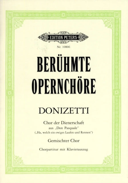 Book cover of: Chor der Dienerschaft aus "Don Pasquale" A-Dur (The Servants' Chorus from Don Pasquale in A Major)