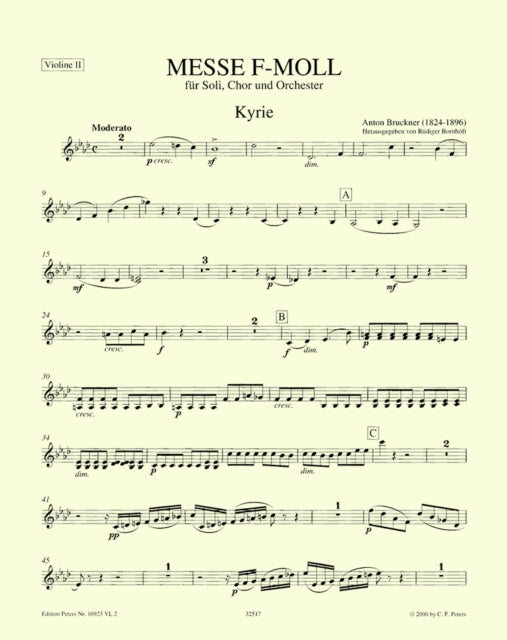 Book cover of: Mass in F minor (violin II)