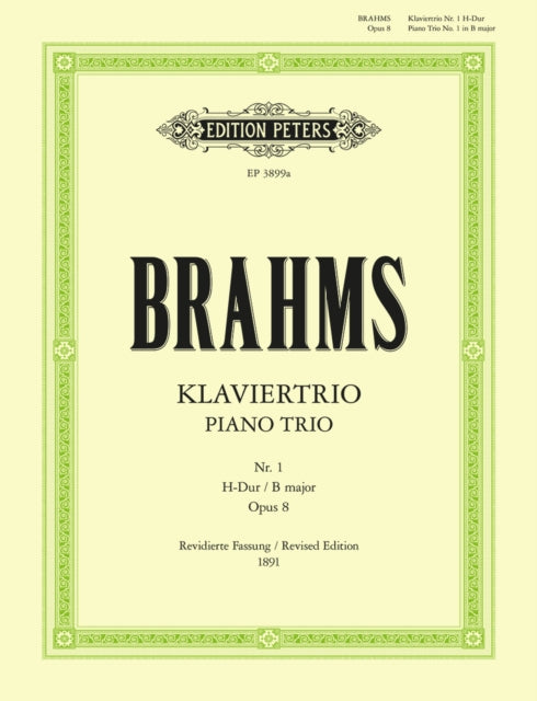 Book cover of: Trio No. 1 in B Op.8. By: JOHANNES BRAHMS