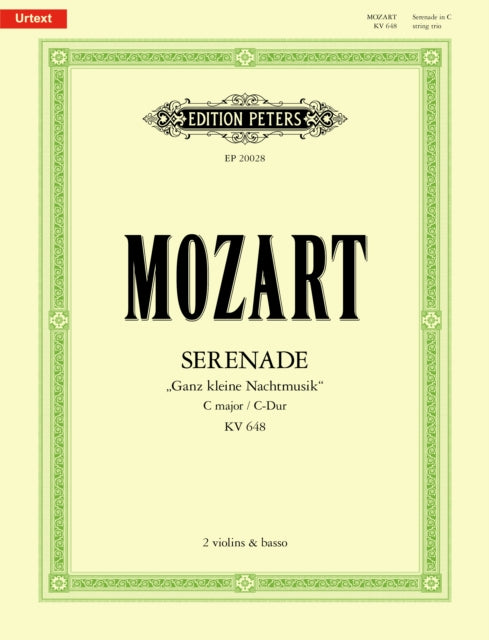 Book cover of: Serenade in C K648 'Ganz kleine Nachtmusik'