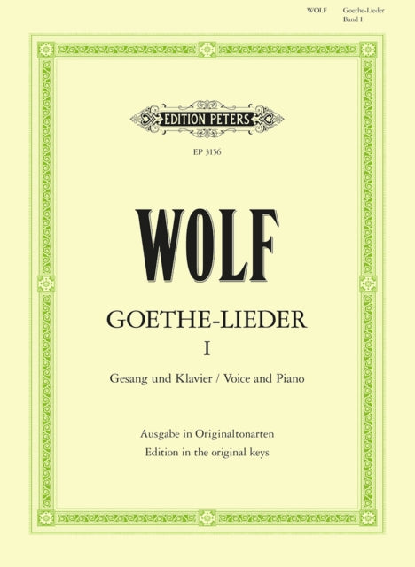 Book cover of: Goethe-Lieder: 51 Songs Vol.1