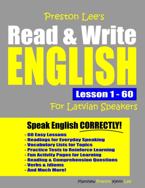 Book cover of: Preston Lee's Read & Write English Lesson 1 - 60 For Latvian Speakers. By: Matthew Preston